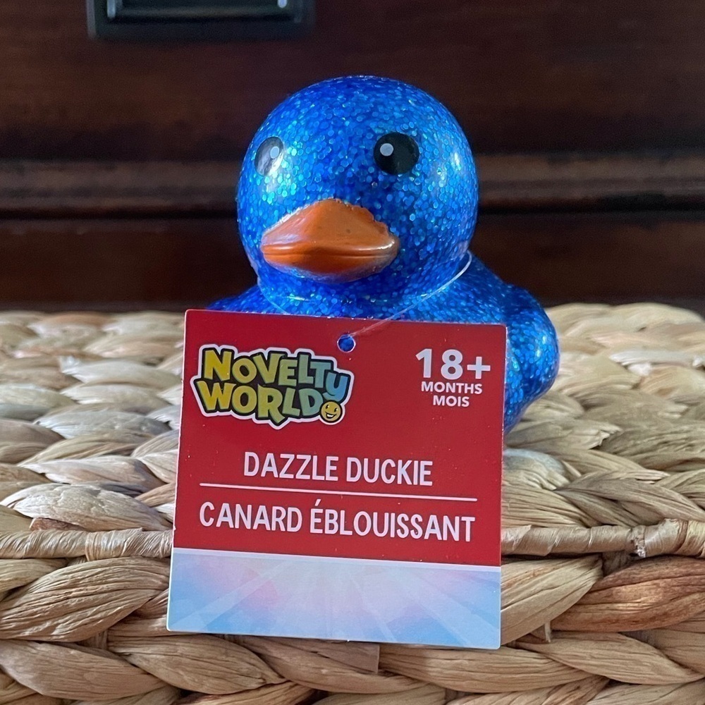 Novelty World Dazzle Duckie: Blue Glitter rubber duck